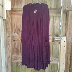 H by Halston Deep Purple Knit Cardigan